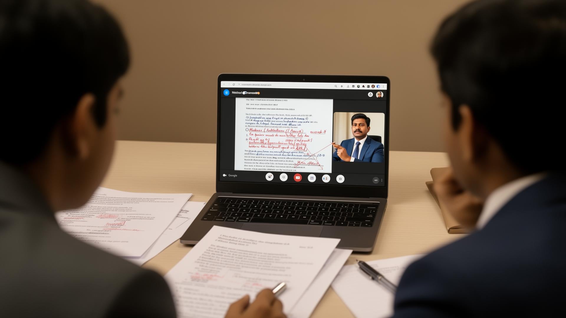 CA student studying with mentor reviewing papers